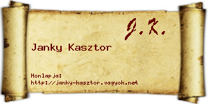 Janky Kasztor névjegykártya